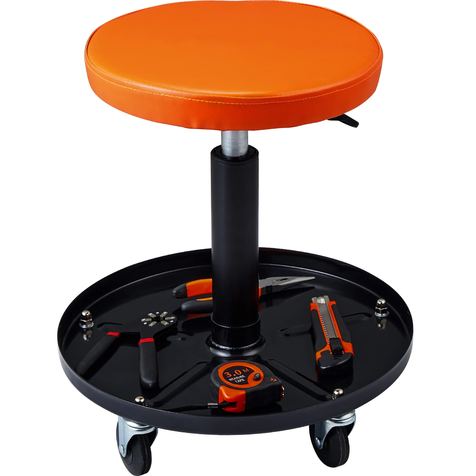 SucceBuy – tabouret de mécanicien pneumatique roulant de 250 LBS, siège de Garage/magasin, tabouret d'atelier roulant rembourré pour réparation automobile de Garage