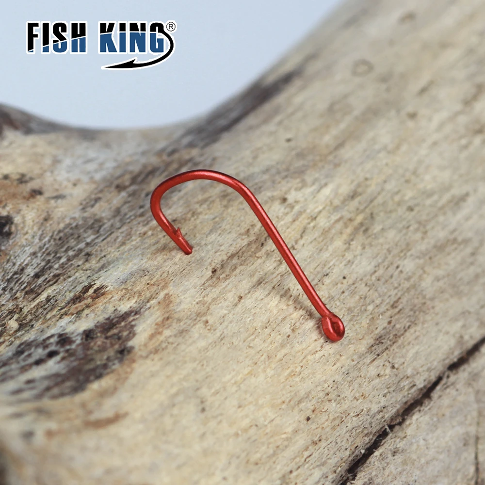 FISH KING 50/100PCS Box High Carbon Chinu Hook 6#-14# Sleeve Fish Hook Carp  Hooks Fly Hooks Sea Fishing Hook Jigs for Fishing