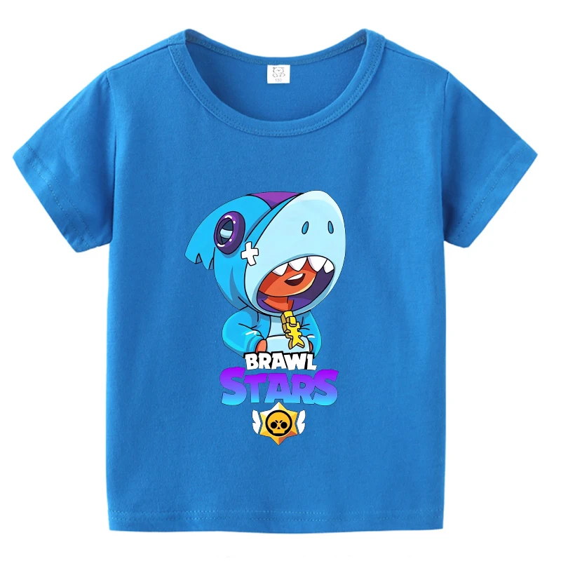 Brawles 아동용 반팔 티셔츠, 스타 레온 블루 베이비 의류, 만화 애니메이션, 아기 티, 탑 게임, 여름 소년 소녀 티셔츠 