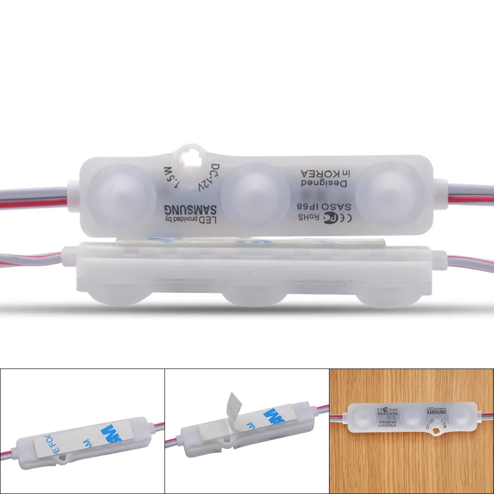 DC 12V Samsung Chip LED Module SMD 5630 3LEDs Module Lighting IP68 Waterproof Super Bright for LED Sign Shop Banner Channel Letters