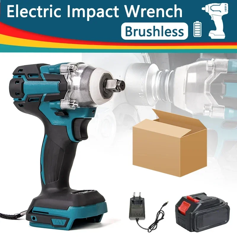 

Electric Impact Wrench Brushless Motor Strong Torque 30000Amh Li-ion Battery LED Light Cordless Wrench Impact for Car Tires Tool