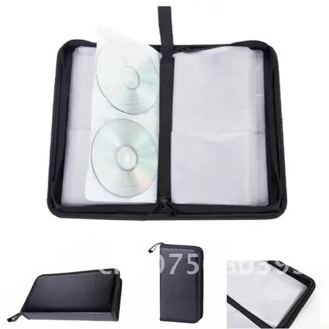 인조 가죽 CD 가방 DVD 도구 운반 케이스, 80 슬리브 자동차 거치대, 대용량 다기능 보관 직사각형 보호