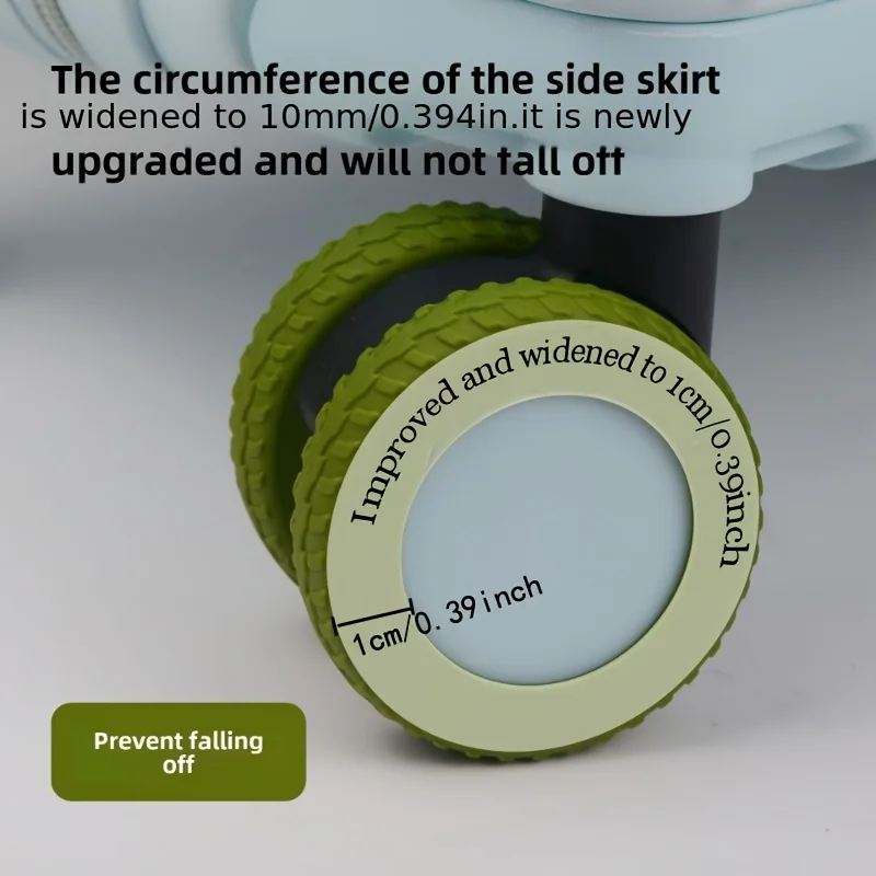 8개 여행용 가방 캐스터 슈즈 실리콘 수트케이스 바퀴 보호 커버 무소음 트롤리 박스 캐스터 커버 러기지 액세서리