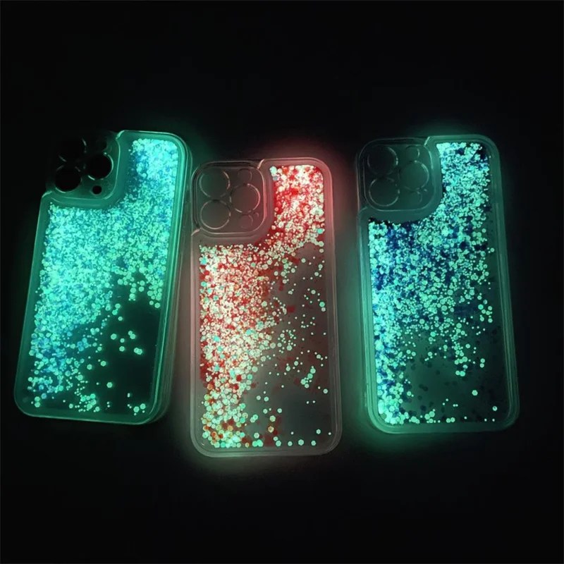 Luminous Liquid Sand Glitter Phone Case with Luxury Quicksand Design