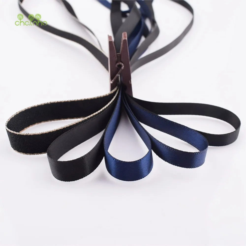 Chainho,Ribbon & Lace Set,Navy Blue & Black Color Series,DIY Handmade Hair Ornament Accessoriees,1 Yard/Piece,21 Pieces/Lot,RB02