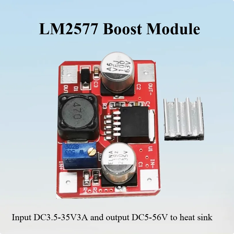 LM2577 Hochspannungs-Boost-Board DC-DC-Boost-Modul, Eingang 3,5-35V 3A, Ausgang 5-56V mit Anzeigeleuchte