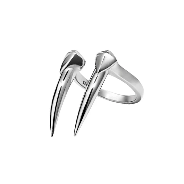 Animal Teeth Snake Fangs Self Defense Ring for Teen Gothic Punk For Woman Man Retro Trend Jewelry Cool Stuff Party Couple Gift