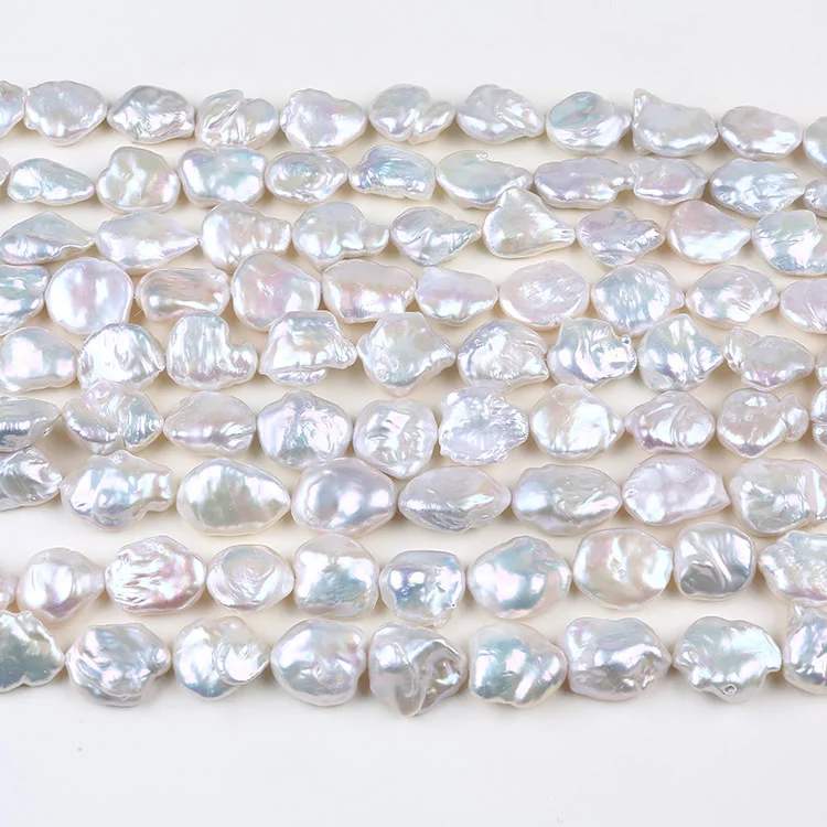 

15x25mm large big size natural baroque fresh water pearl strand