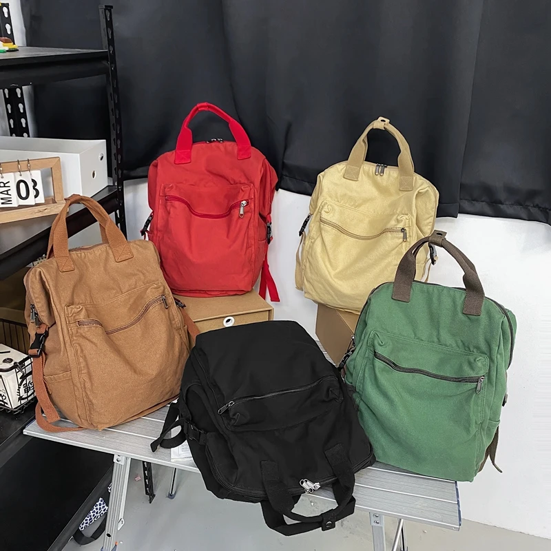 Ladies Canvas Vintage Backpack Laptop Girl Travel Bag Fashion Female College Student Backpack Cool Women Cute School Bags Trendy