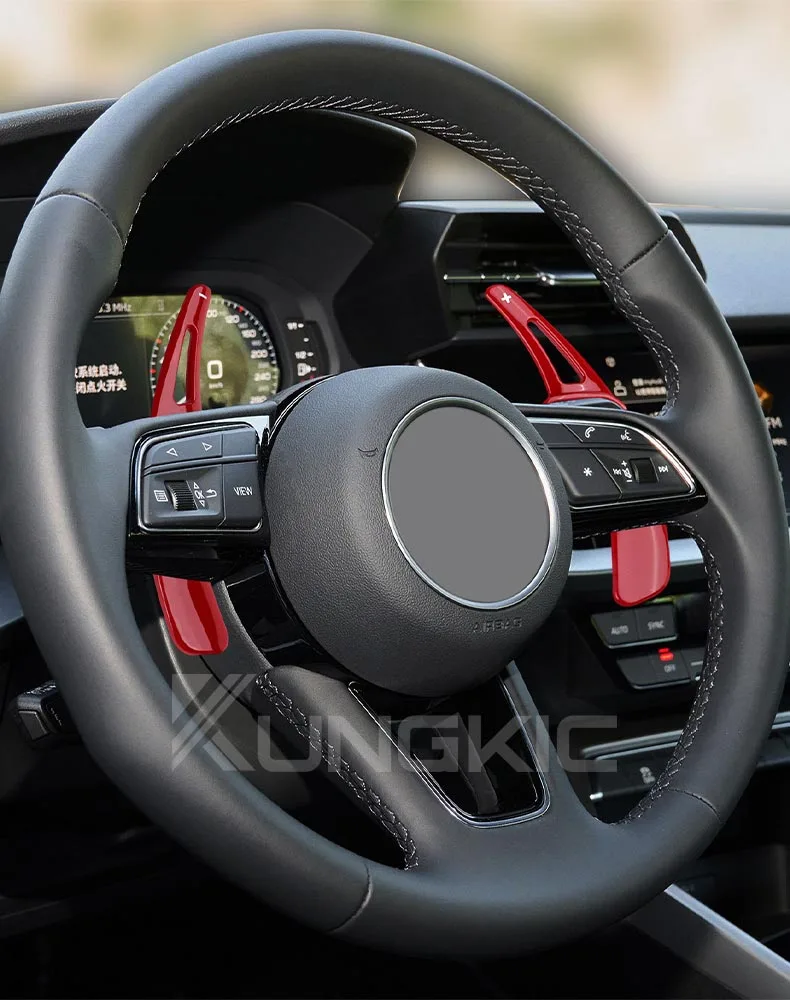Auto-Lenkrad-Schaltwippen für Audi A3 A4 A5 S3 S4 S5 SQ5 SQ7 Q2 Q3 Q5 Q7 TT TTS ABS Carbonfaser-Stil Zubehör – Detail 12