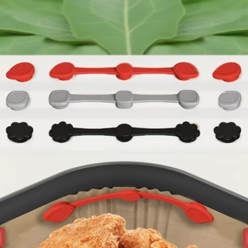 2PCS Air Fryer Magnet Silicone Buckle for Holding Down Air Fryer Parchment Paper Lock Disposable Liners Prevent Paper to Burn