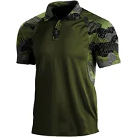 Polo imprimé d'été pour hommes, mode Camouflage Patchwork, manches courtes, hauts de sport de plein air, Fitness, t-shirts respirants 6