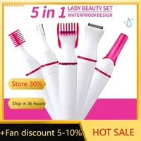 5 in 1 Women Electric Hair Removal Shaver Female Shaving Machine Mini Shaving Trimmer Razor Multifunction for Eyebrow Underarm 1