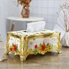 Creative European-style castle tissue holder storage box retro acrylic paper box high-end cafe home kitchen fashion paper box 2
