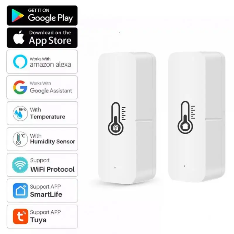 Умный гигрометр Tuya Wi-Fi термометр с дистанционным управлением работает Alexa Google Home |