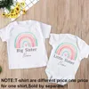 Family Matching Outfits Personalized Sisters Shirts Big Little Sister Rainbow Wreath Shirt Custom Kids T-shirt Baby Bodysuit 4