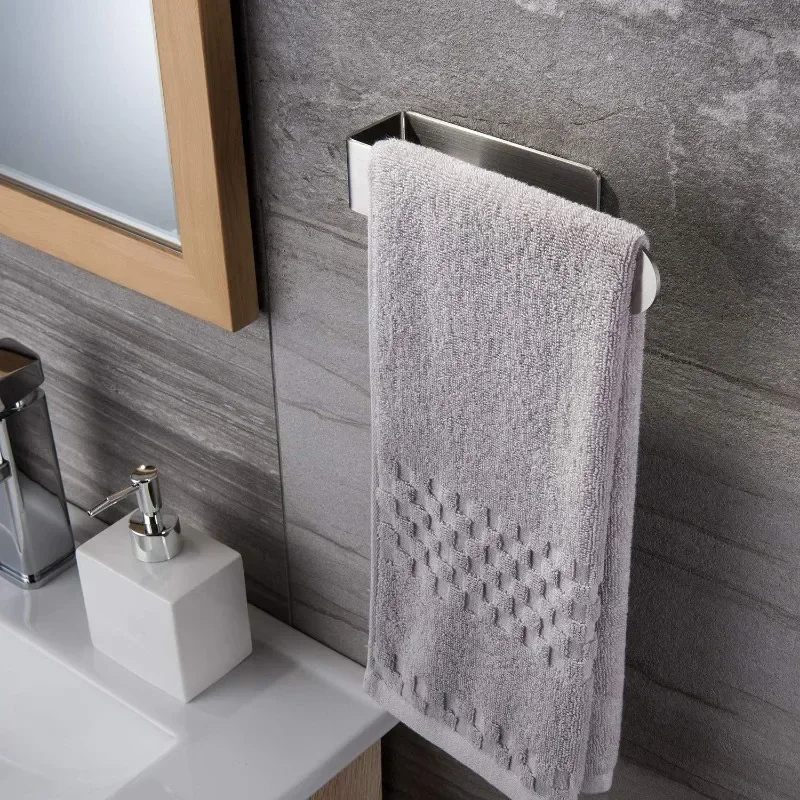 Self-Adhesive Stainless Steel Hand Towel Ring for Bathroom and Kitchen