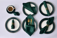 6pcs 12"x12" Resuable Napkins Satin Polyester Napkin Handkerchief Cloth Diner Banquet Wedding Party Home Christmas Decorations 5