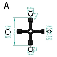 Multifunction Cross Switch Square Key Wrench Alloy Universal Triangle For Elevator Electrical Cupboard Box Train Cabinet 2