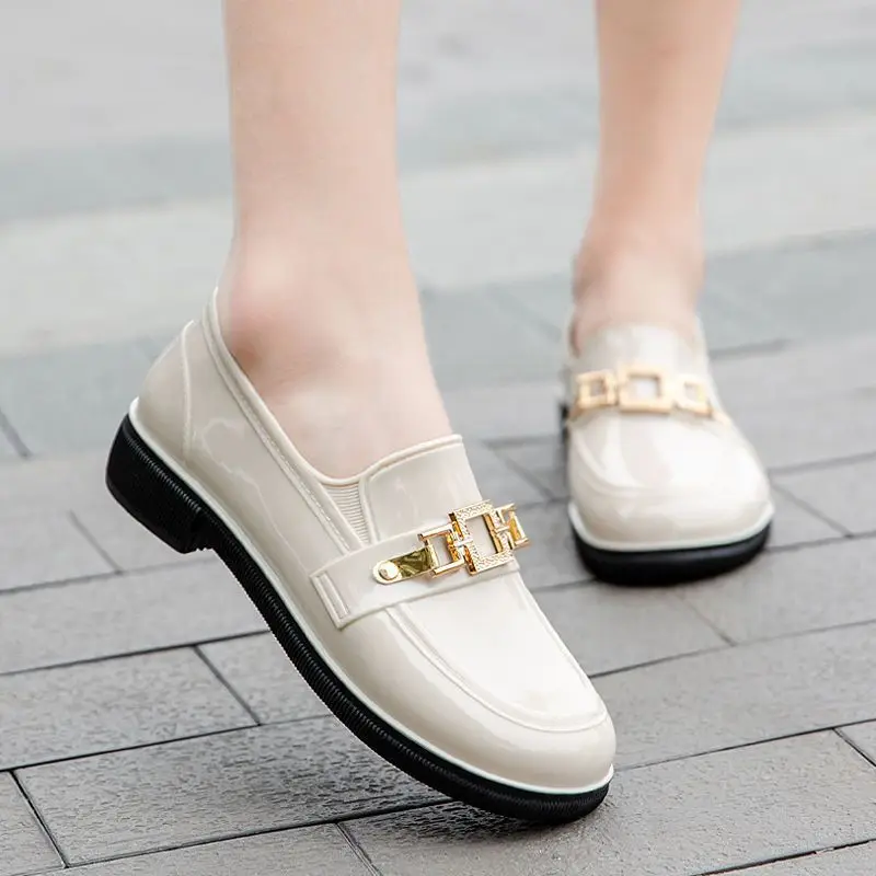 Женские нескользящие ботинки с открытым носком, повседневные водонепроницаемые сапоги из ПВХ, обувь для кухни и работы, размеры 36-40, на лето