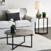 Jamestown Round Coffee Table Ashwood Rustic Wood Grain and Black Metal 31.5 x 31.5, Taupe 6