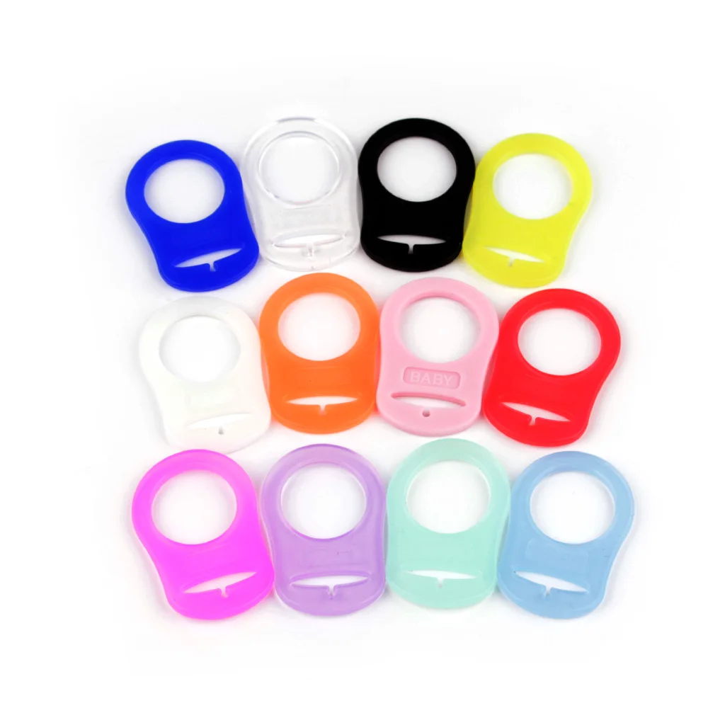 Chenkai 50pcs Transparent Silicone Baby Pacifier Mam Adapter O Rings NUK Dummy Adaptor Rings DIY Toy Accessories BPA Free
