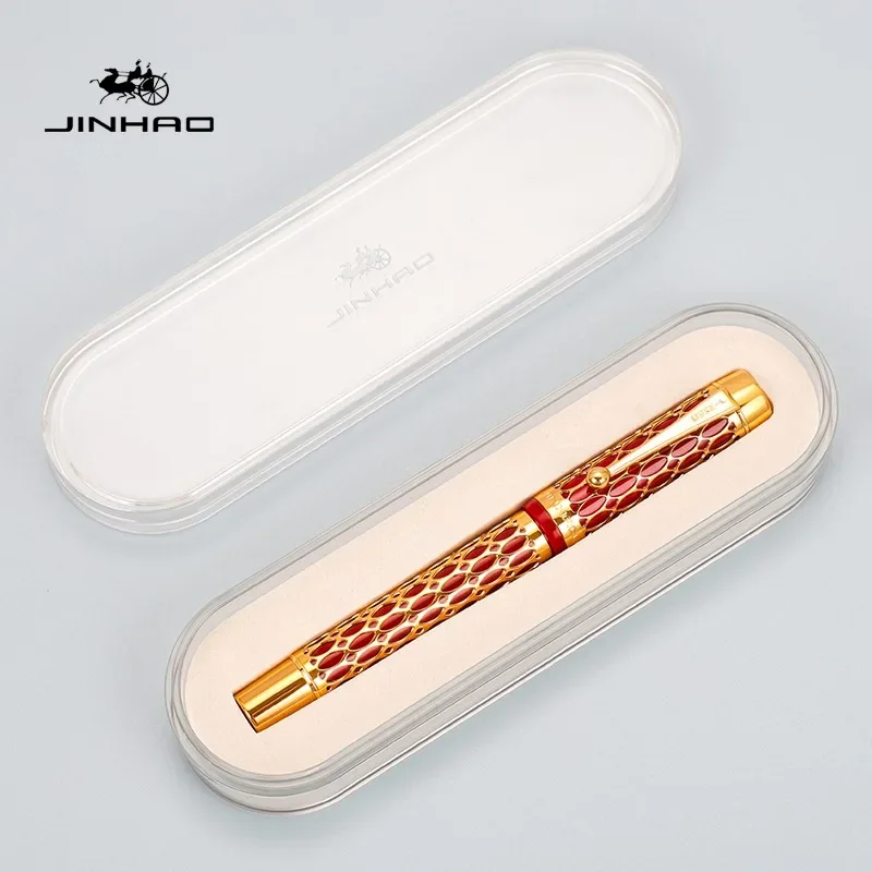 Jinhao 100 만년필, 우아한 송진 할로우 시리즈, EF, F, M 펜촉, 캘리그라피 잉크 펜, 문구류, 학교 사무용품, 고급 펜