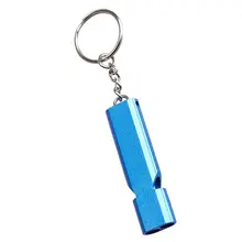 

Outdoor Camping Hiking Double-Frequency Emergency Survival Aerial Aluminum Alloy Whistle Keychain Accessory Sport Team Gift