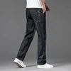Summer Thin Men's Stretch Straight Jeans Classic Black Blue Business Casual Loose Large Size Denim Pants Brand Trousers 42 44 46 5