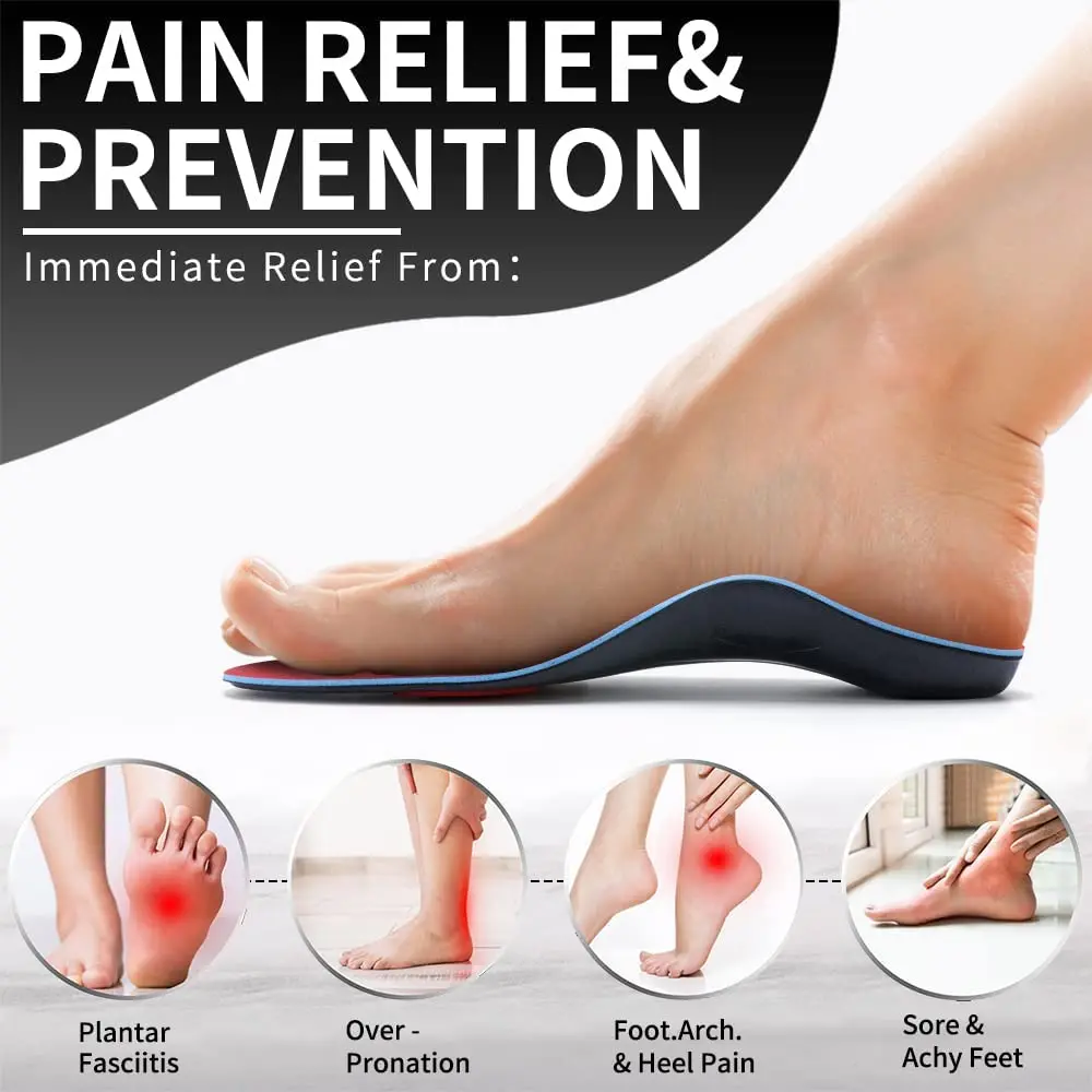 TOPSOLE Orthopedic Insoles For Flat Foot Feet Arch Support Plantar Fasciitis Medical Insoles Gel Insoles For Shoes Men/Women