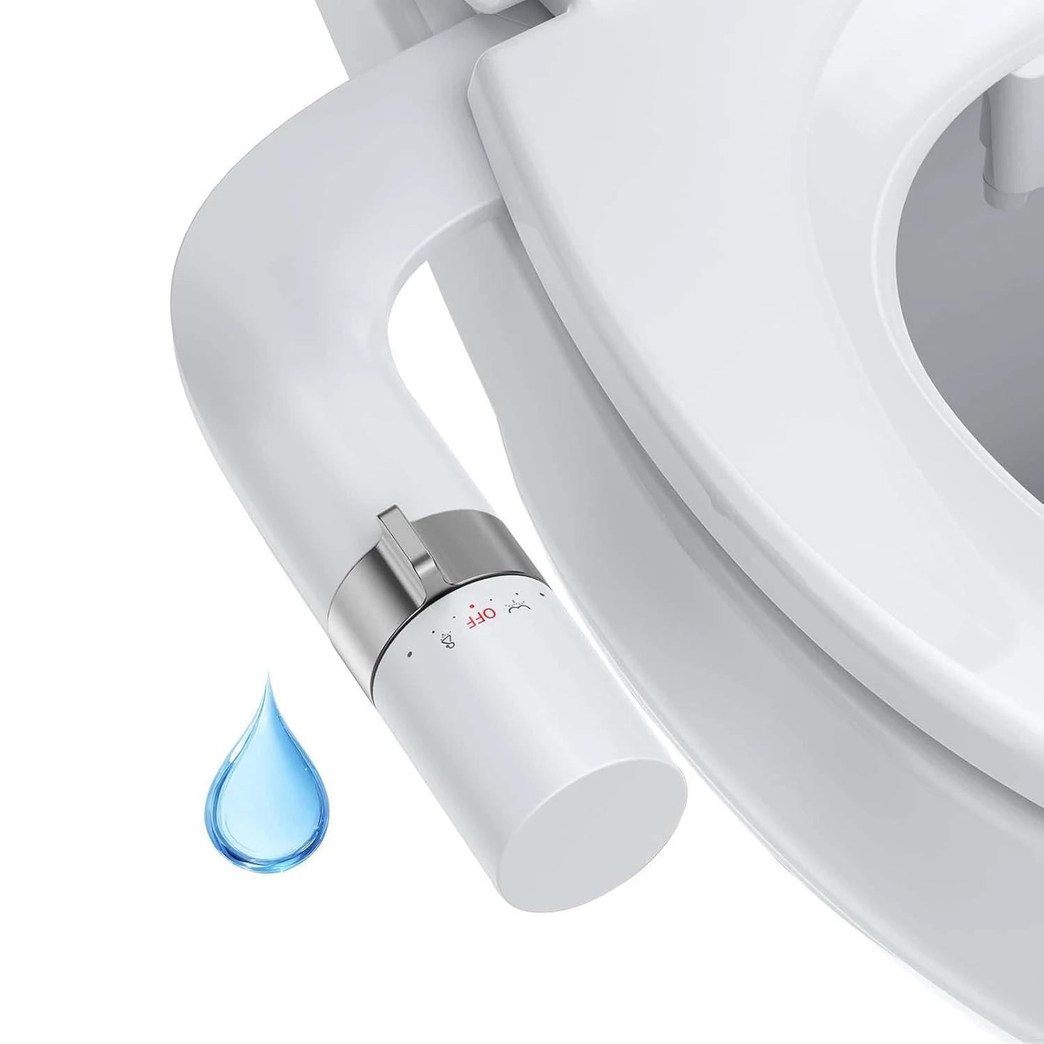Ultraflacher Bidet-Toilettensitz mit Einziehbarer Selbstreinigender Doppeldüse Nicht-Elektrischer Po-Sprüher Einstellbarer Wasserdruck – Detail 1