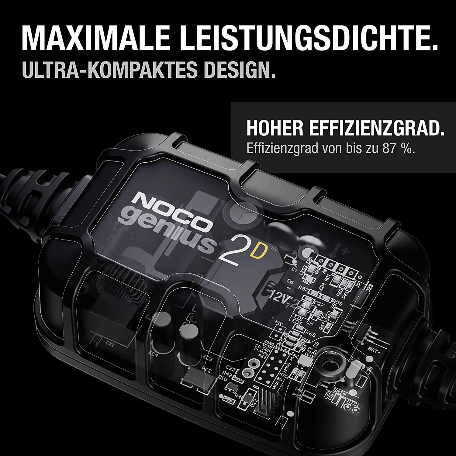 NOCO GENIUS2DEU, 2A Ladegerät Autobatterie, 12V Bordladegerät mit