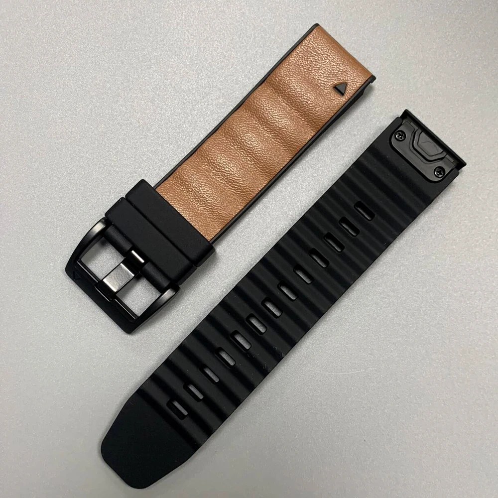 Premium Leather & Silicone Strap – QuickFit 26mm/22mm Band