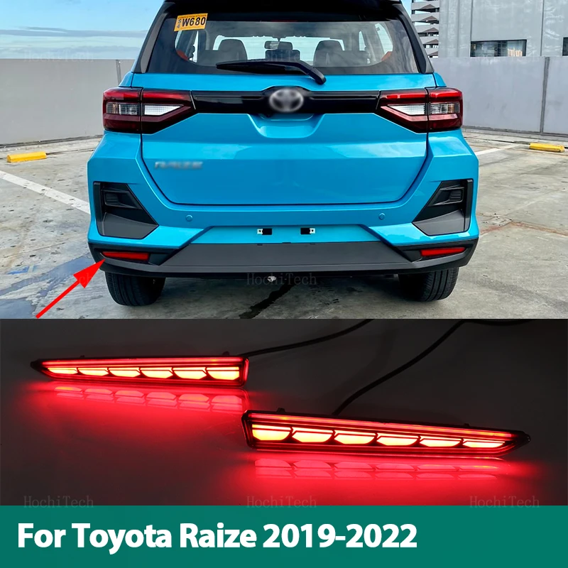 

Car Flashing LED Reflector Lamp Rear Fog Lamp Rear Bumper Brake Light for Toyota Raize 2019-2022 Tanto-Custom