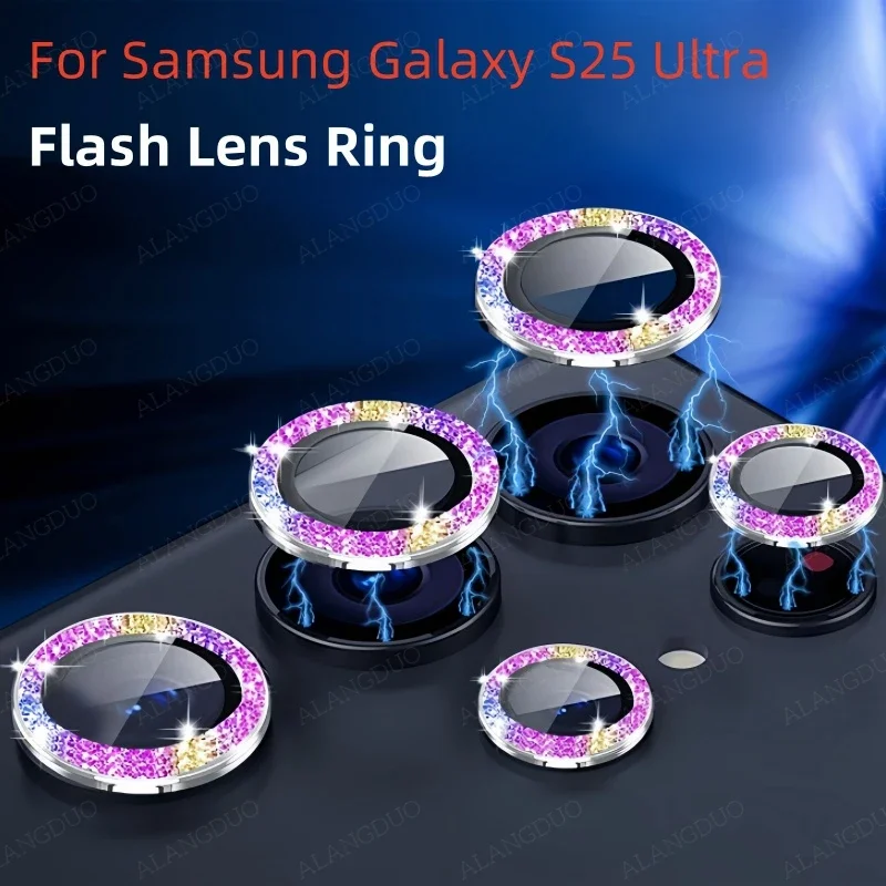 Glitter Camera Lens Ring with Flash of Light Protector