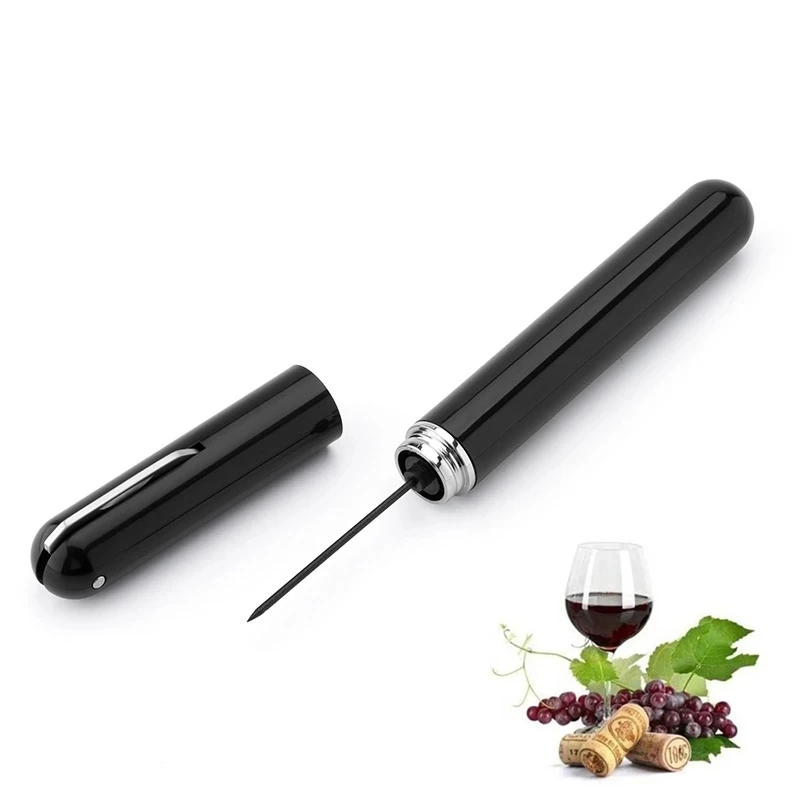 TIRE-BOUCHON,Black--Tire bouchon pneumatique en forme de stylo aiguille,  ouvre bouteille de vin avec pompe à Air, extracteur de lièg