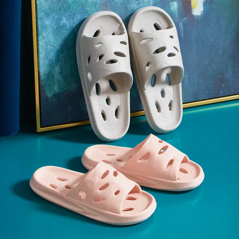 

Summer Slippers Female The Bathroom Shower Leaking Antiskid Indoor Household Thick Bottom Hole Hole Quick-drying Men Slippers