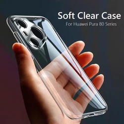 Slim Soft TPU Clear Transparent Phone Case Cover for Pura 80 Ultra (Transparent)