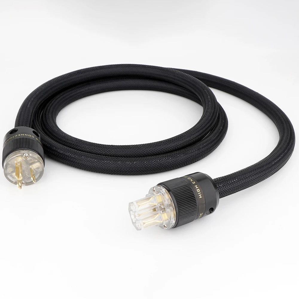 

High Quality Hifi D503 US Power Cord Power Cable with Gold Plated P078 Power Plug US/EU AC Mains Cord For CD Amplifier