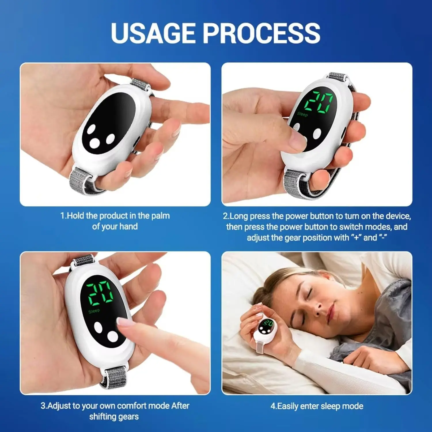 Micro-Current Smart Sleep Instrument Handheld Sleep Aid Relieves Stress Anxiety Insomnia Improves Sleep Palm Pulse Sleep Aid 6