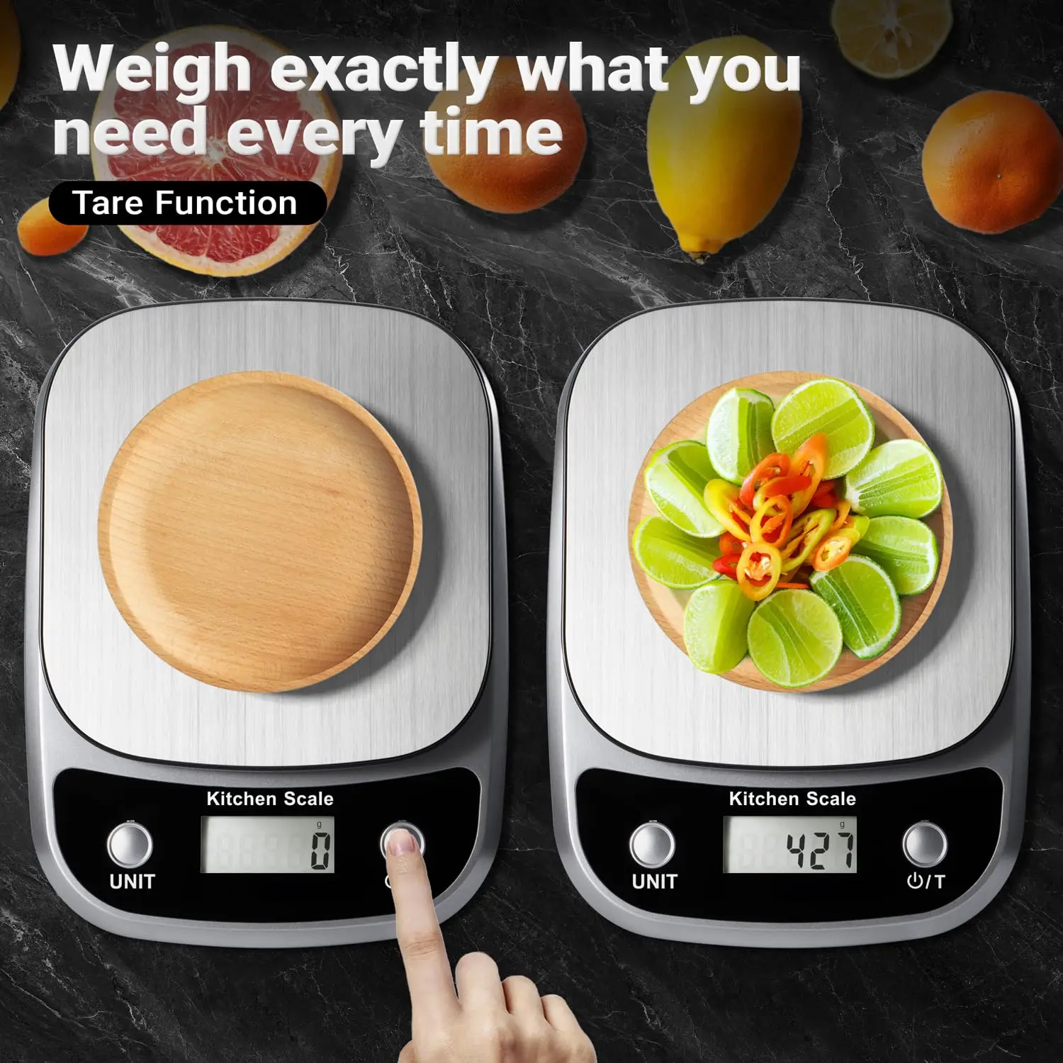 Digital Kitchen Scale LED Display 5kg/1g Stainless Steel Panel Electronic Scales Home Jewelry Food Snacks Weighing Baking Tools
