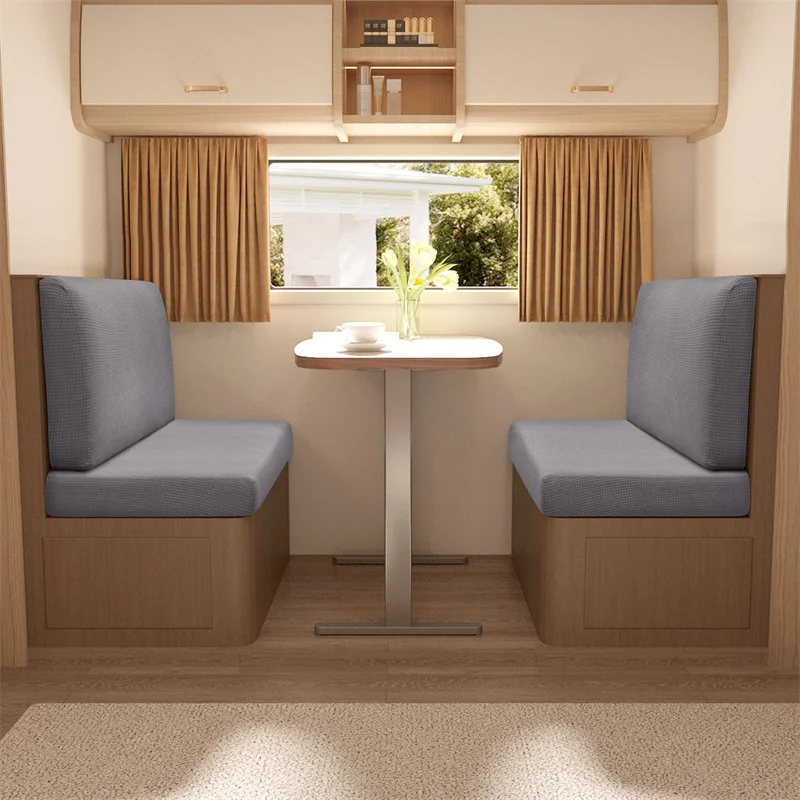 4pcs/set RV Dinette Sofa Covers Stretch Water Repellent Armless Bench Slipcover Polar Fleece Outdoor Camper Car Seat Covers 6