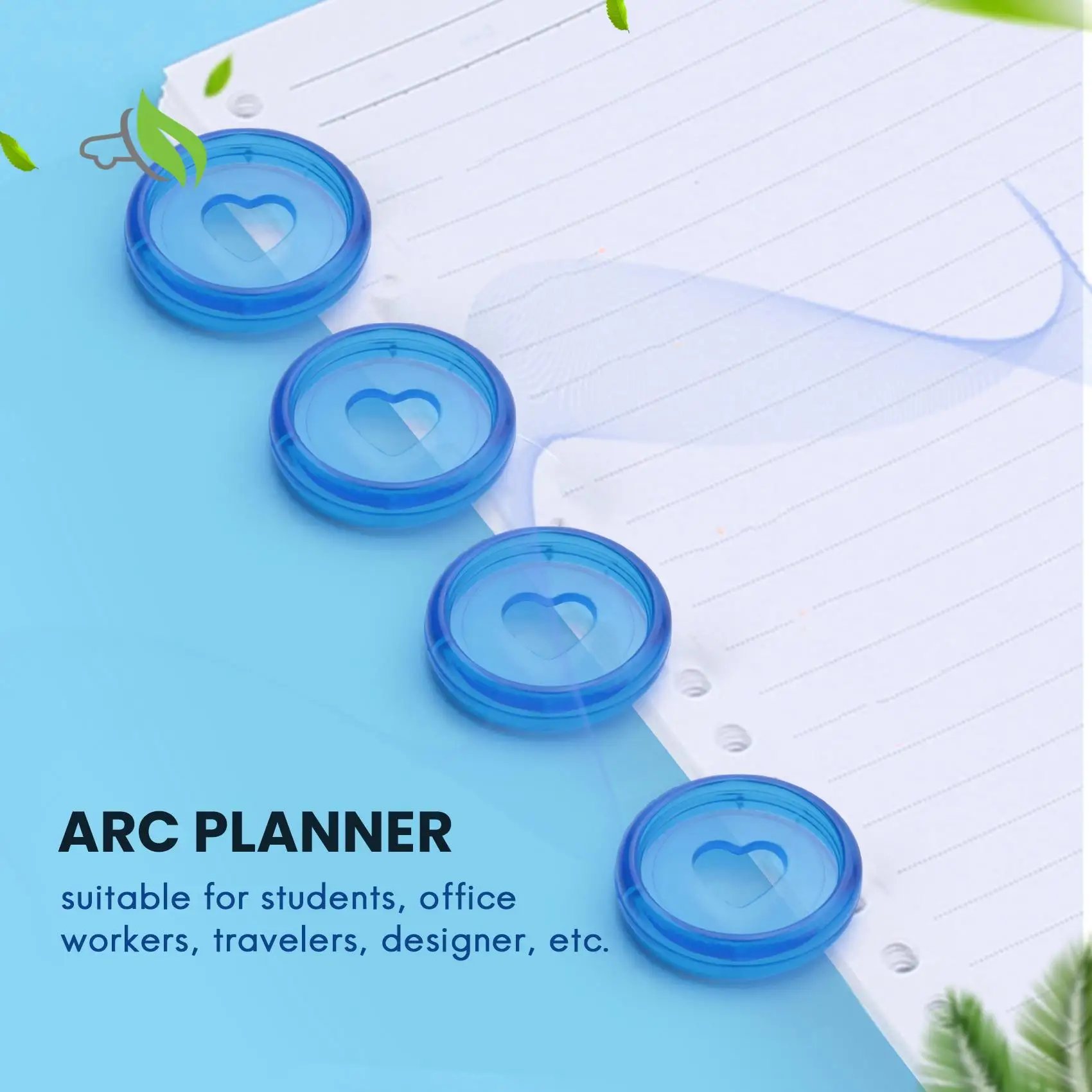 A10F-60 Pcs 24Mm 플라스틱 책 바인딩 디스크, Discbound 확장 디스크, DIY 노트북 용 하트 바인더 링 버섯 구멍