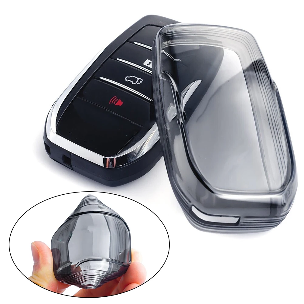 

Black Transparent Car Key Fob Case Cover Holder Protector For Toyota For Sienna For Venza For Hilux Accessories