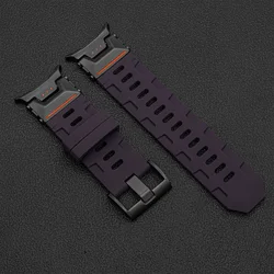 Luxury Men's Sport Silicone Band with Curved End Design - Galaxy ultra 2024 (Black Pu)