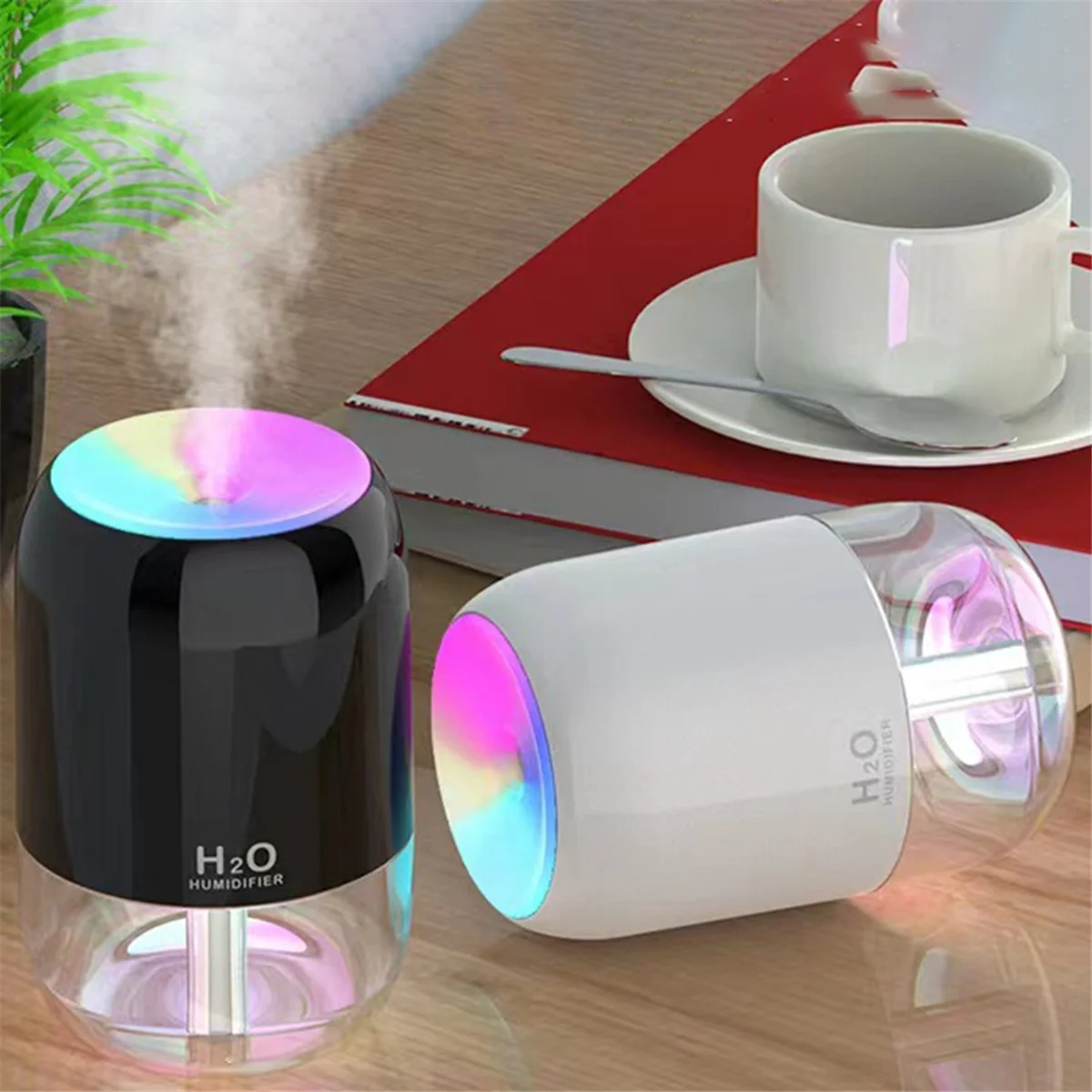 USB Air Humidifier Atmosphere Light Fragrance Intelligent Spray Colorful Aromatherapy Diffuser Humidifier for Car Home-C 3