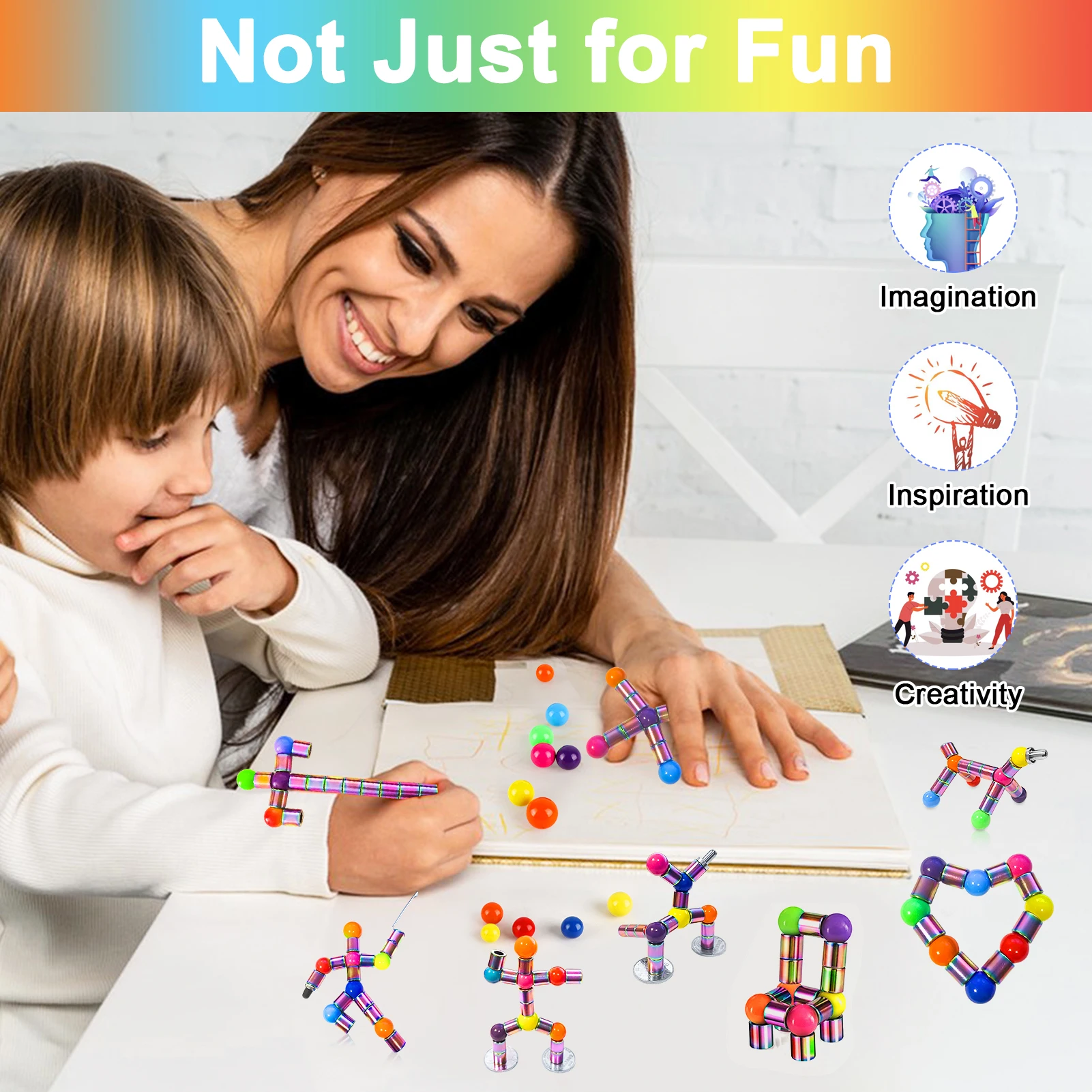 Fidget Magnetic Pen Toy, Magnet Polar Pen, Decompression Writing Pen for Anxiety Relief, Finger Spinning Gifts for kids and Teen 5