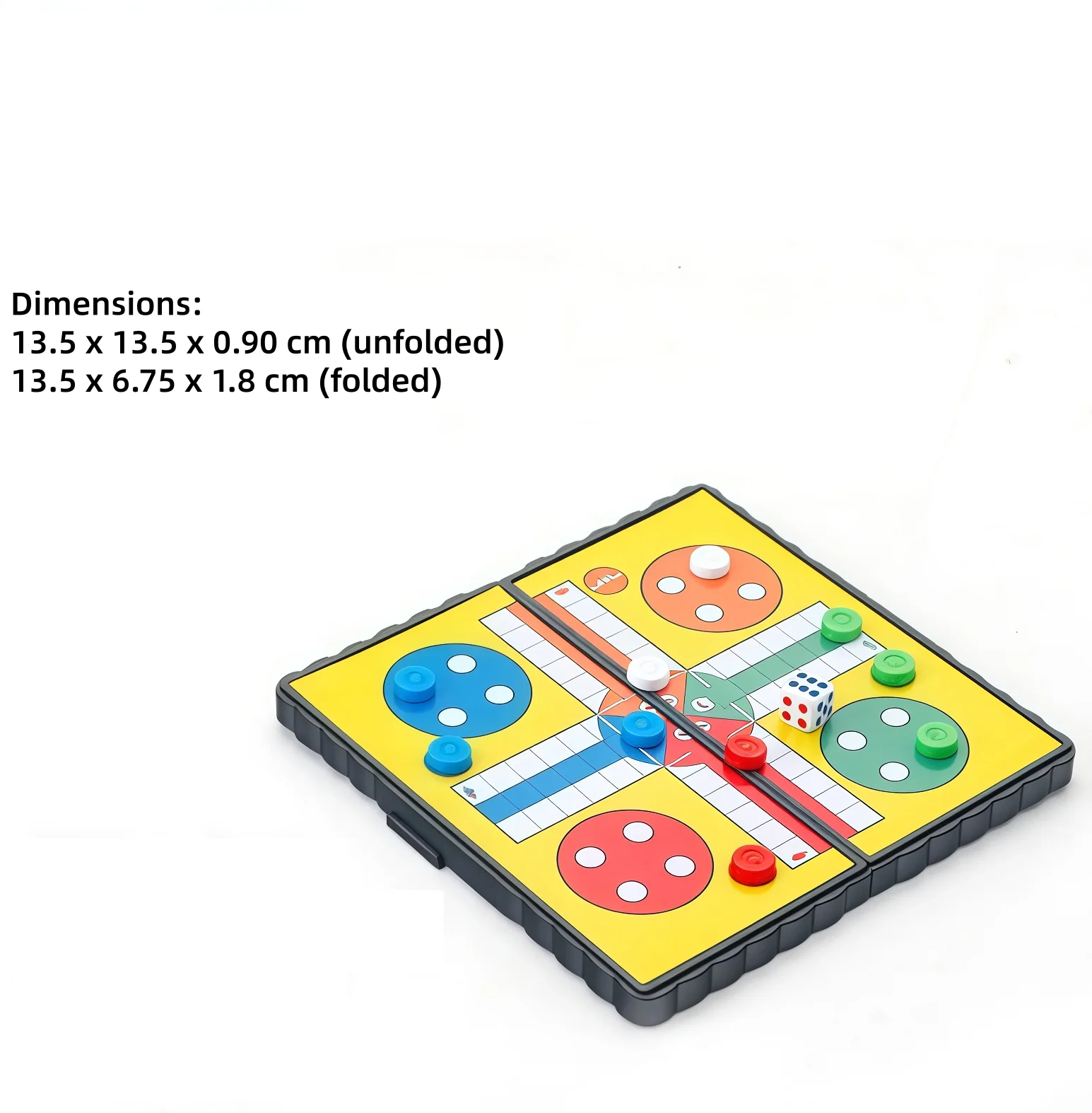 Set da Gioco LUDO Portatile e Pieghevole per 2-4 Giocatori, Ideale per Famiglia, Campeggio, Team Building, Feste, Viaggi, Voli, Gioco da Tavolo - immagine 2
