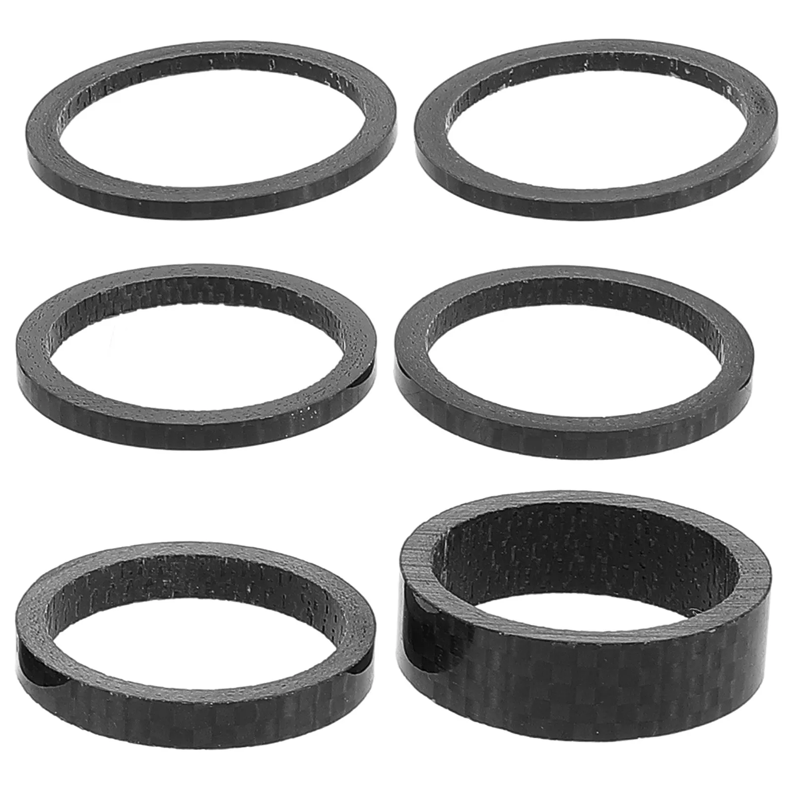 6Pcs 탄소 섬유 헤드셋 스페이서 경량 견고한 교체 가능한 자전거 액세서리 로드 마운틴 바이크와 호환 가능 탄소 섬유