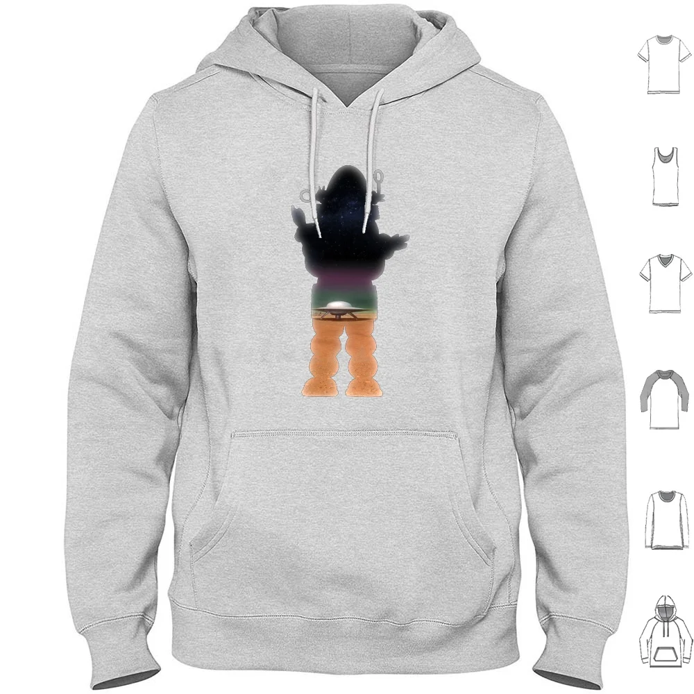 Robe Silhouette Felpa Con Cappuccio In Cotone Manica Lunga Robotic Roboted Barbonded Planet Classic Sci Fi Sci Fi Fantascienza Space Roby